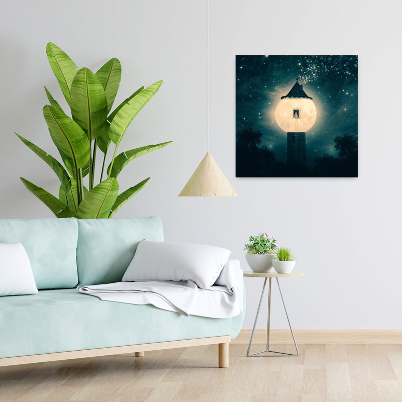 La tour de la lune, art urbain contemporain abstrait, H 24 po x l 24 po