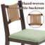 Chaise de salle à manger en corde tissée à la main avec siège rembourré-1398376826