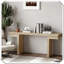 Console très large en placage de bois véritable de 66 pouces, design minimaliste pour le vestibule et le salon, finition chêne vieilli-462514736