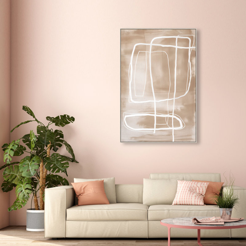 Markings in the Dirt II Canvas Abstract Print by Oliver Gal, Black Frame, 10 x 15, 55"H x 37"W, Silver Frame
