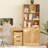 Branigans 71" Wood Book Cabinet Storage Bookcase With 3 Open Shelves & 2 Hidden Shelves