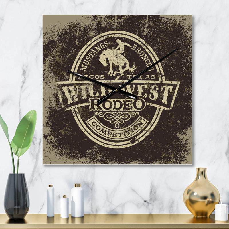 Wild West Rodeo - Horloge murale moderne, Grand