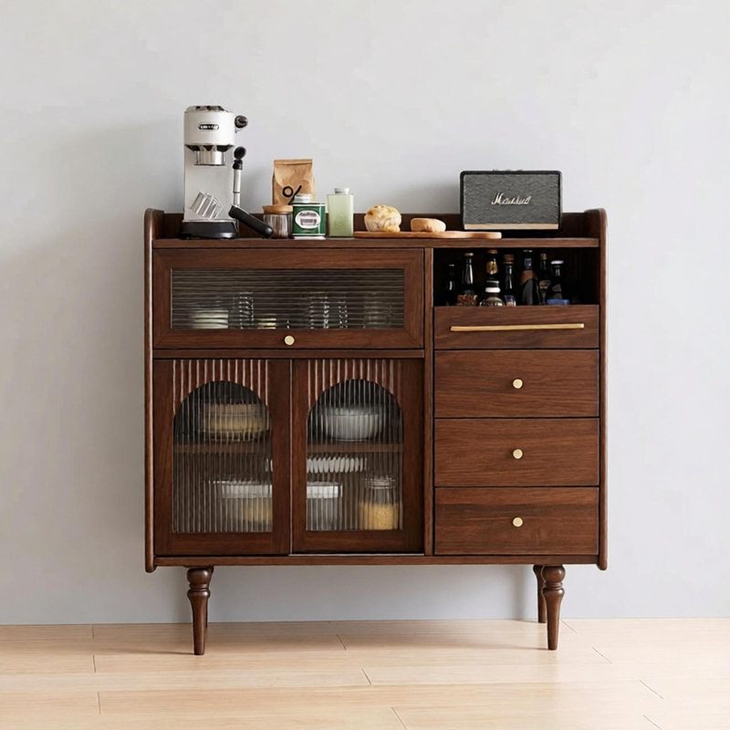 Solid Wood Multi-functional Storage Sideboard, 39.37" H x 39.37" W x 15.74" D