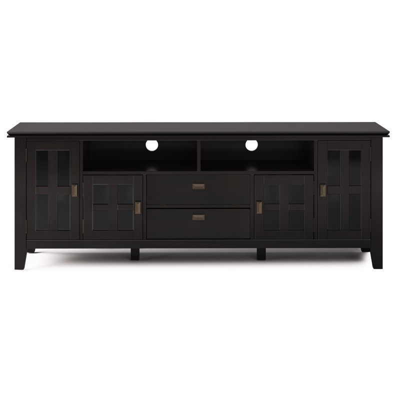 Hickory Brown Artisan 72" Solid Wood Media Stand with Storage