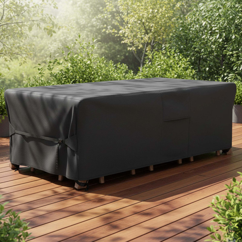Rectangular 500D Heavy-Duty Waterproof Anti-UV Tear-Resistant Patio Furniture Sofa Set Cover with Windproof Buckles & Large Air Vent 84"x44"x28"