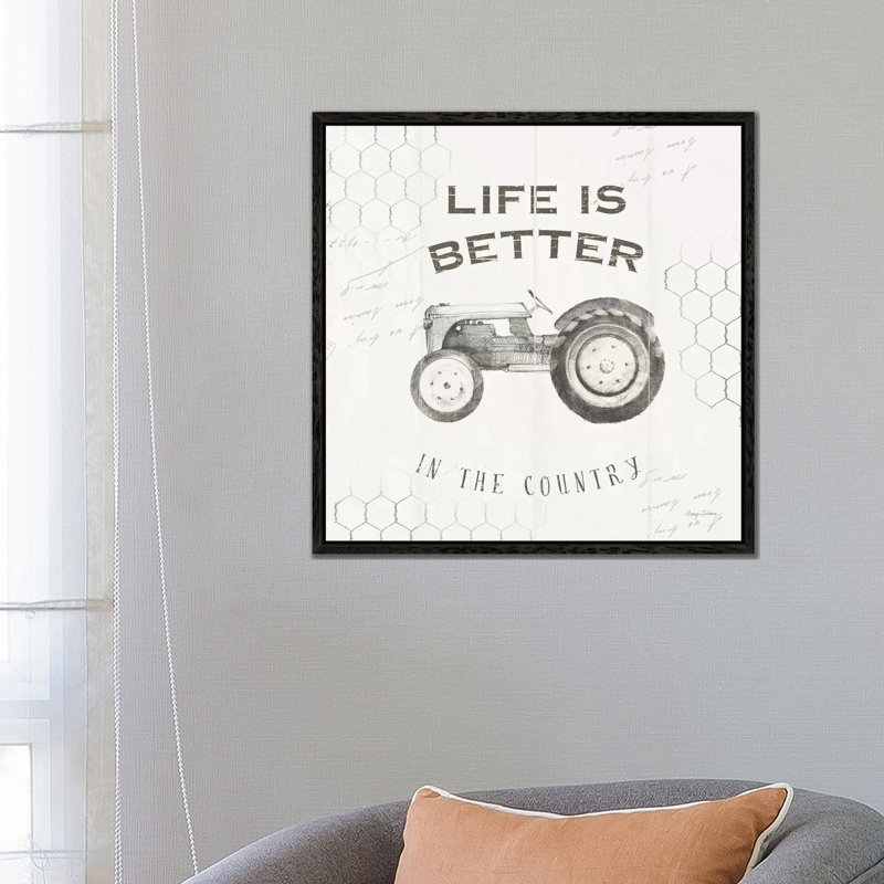 Life At Home II On Chicken Wire Background by Avery Tillmon - Print on Canvas, Black Framed, 66.04cm H x 66.04cm W x 3.81cm D