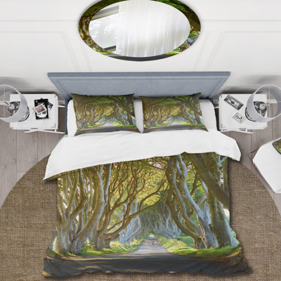 Green/Brown Microfiber Duvet Cover Set