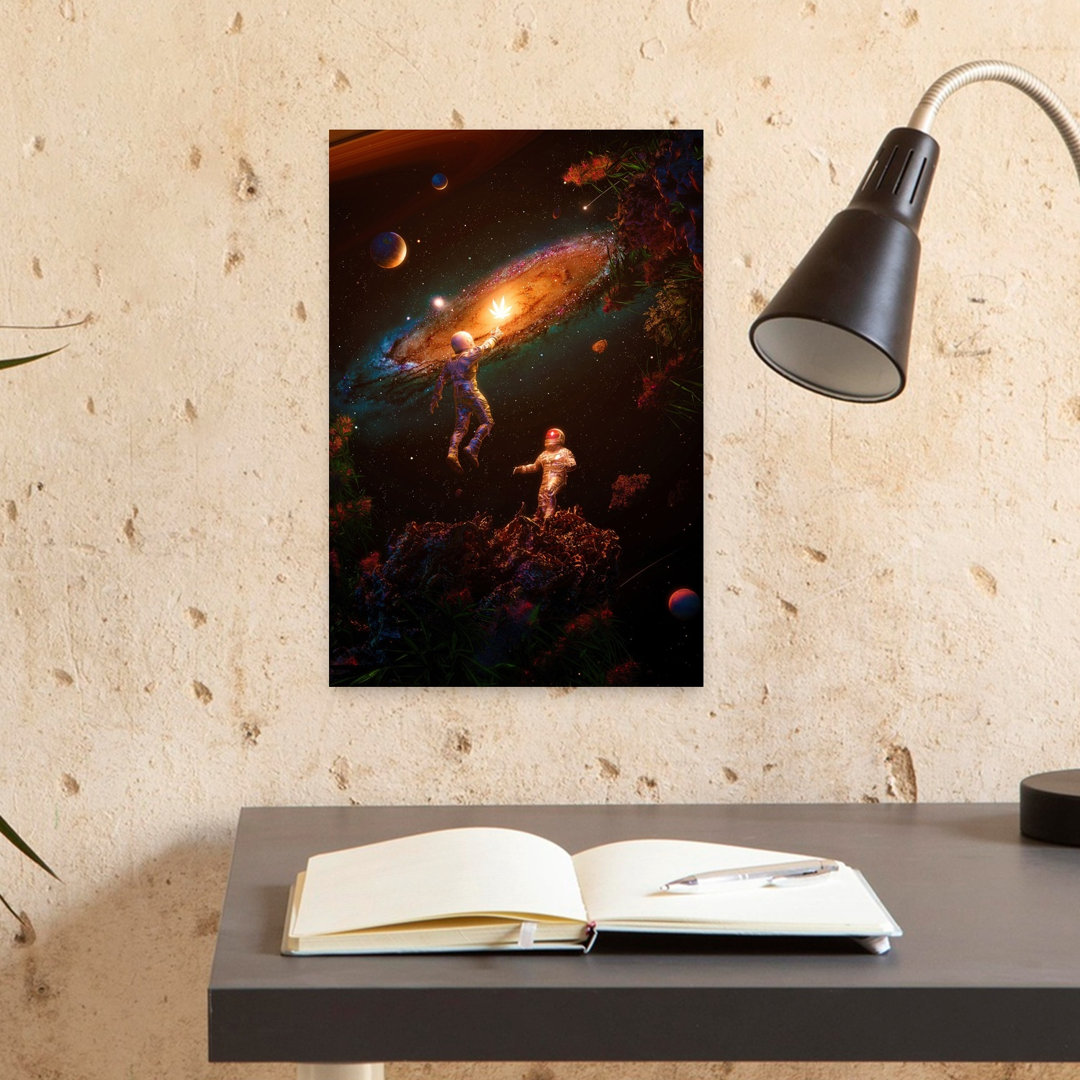 Astronauts Cosmic Leaf Surreal Abstract Contemporary Flower Nature Wall Art Print