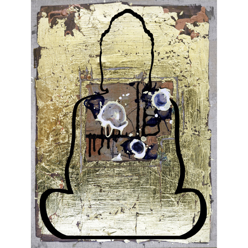 Buddha In Gold N 5 Print by Kari Souders, 21.25" H x 17.25" W