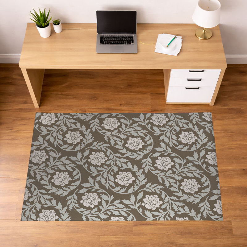 Tapis de bureau léger antidérapant Penelope, L 72 po x P 48 po, Brun