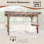 Pavillon de jardin en forme de pergola en bois 13 'X 6,5' avec toit en métal et ampoules et comptoirs de bar