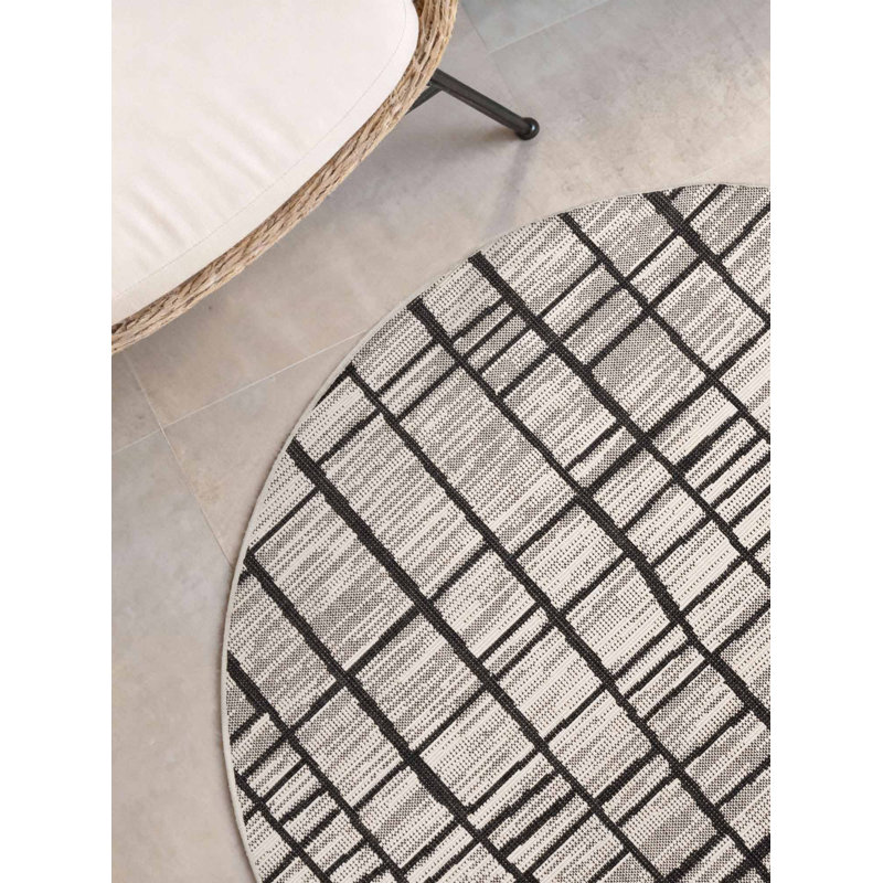Round Derriyah Geometric 160cm X 160cm Indoor / Outdoor Area Rug