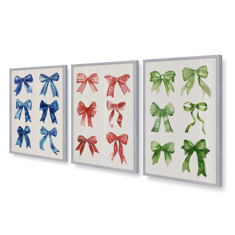 Ensemble de 3 impressions de rubans de joie, H 11,5 po x l 28,5 po, Chrome poli