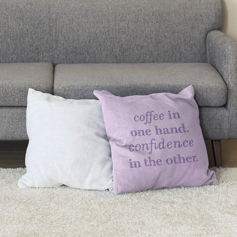 Coussin de sol café & confidence, 40 po x 40 po, Mauve