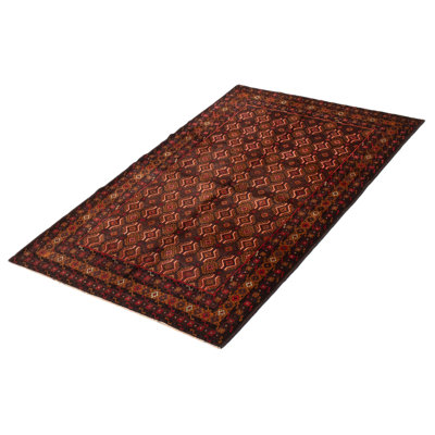 Tapis brun Teimani 3 pi 11 po x 6 pi 5 po