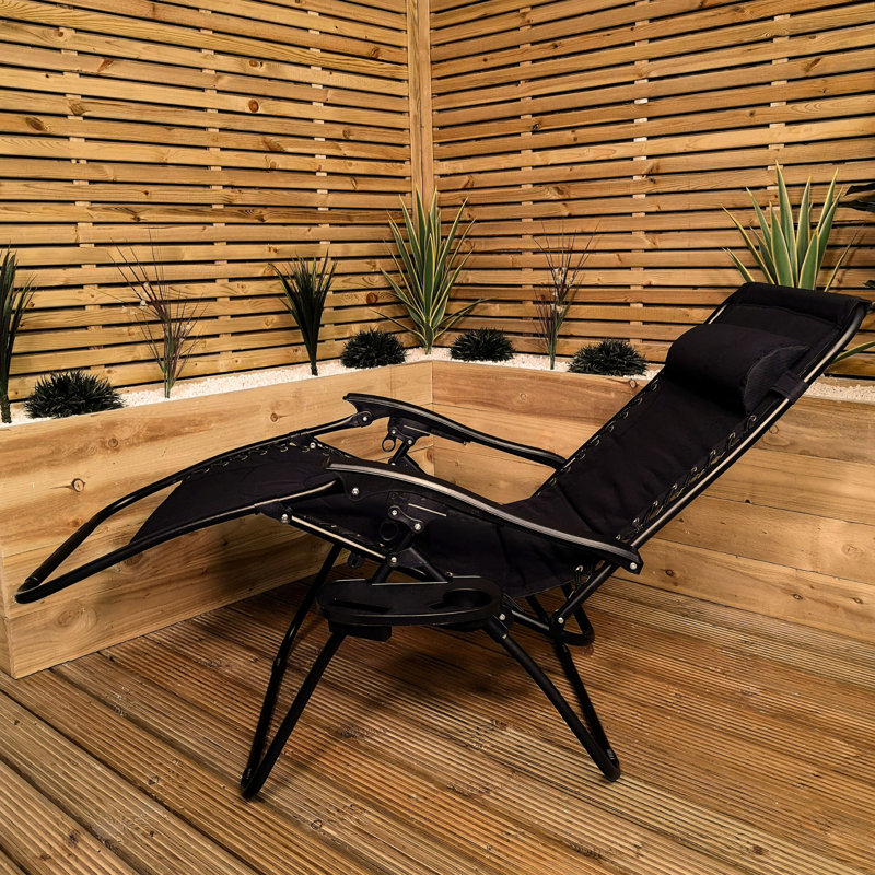 Metal Outdoor Lounge Chair, Black
