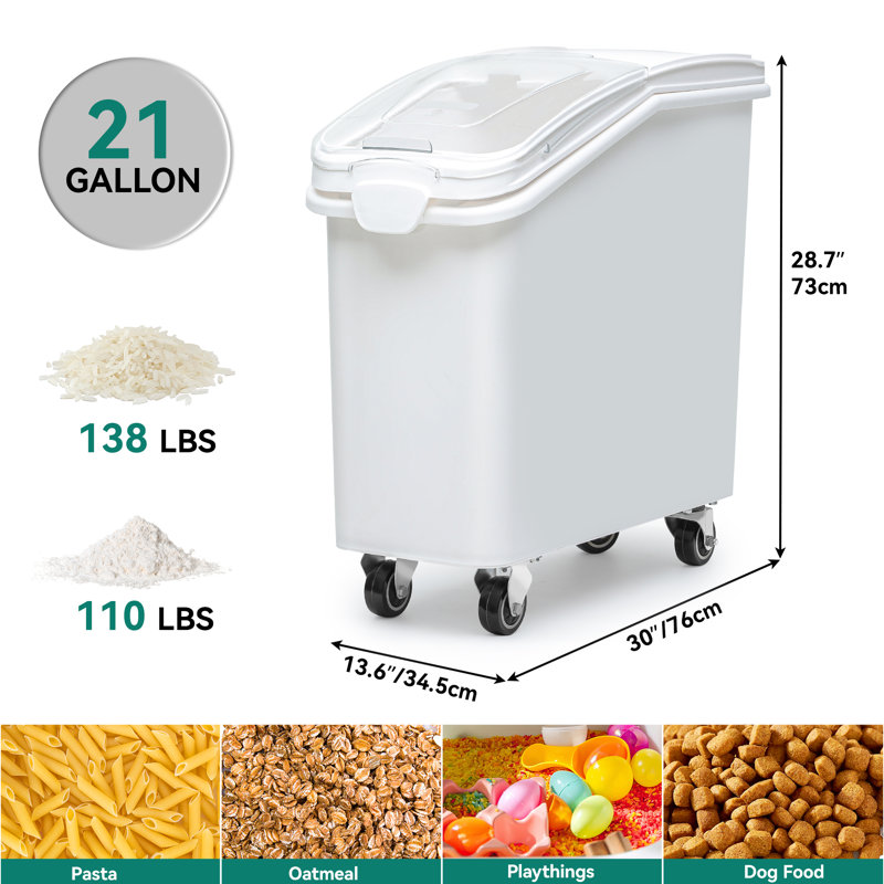 Balconera 21 Gallon Ingredient Bin Commercial Food Container Large Flour Storage Container Bin With 360° Wheels