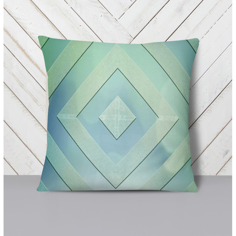 Throw Pillow With Insert, Green Abstract 5, 18"H x 18"W