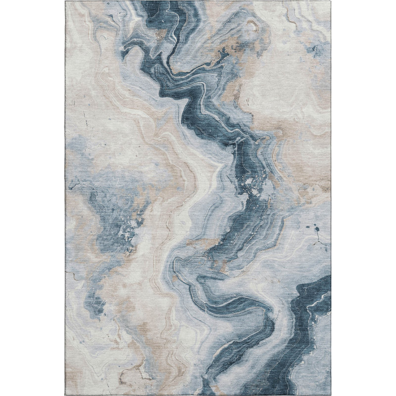 Premium Machine Washable Chelston AMF1862 Swirls Rug, Rectangle 8' x 10'