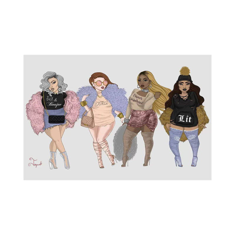 " Baddie Squad ", 26" H x 40" W x 1.5" D