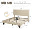  Structure de lit simple, structure de lit plateforme en lin avec tête de lit en tissu, support de lattes en bois massif, silencieux, sans sommier, assemblage facile, blanc-1250905238-1250905239