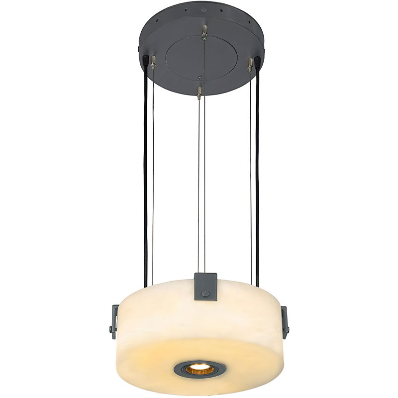 Luminaire suspendu unique à 1 lumière Luna, Ivoire/Blanc, Ancien monde