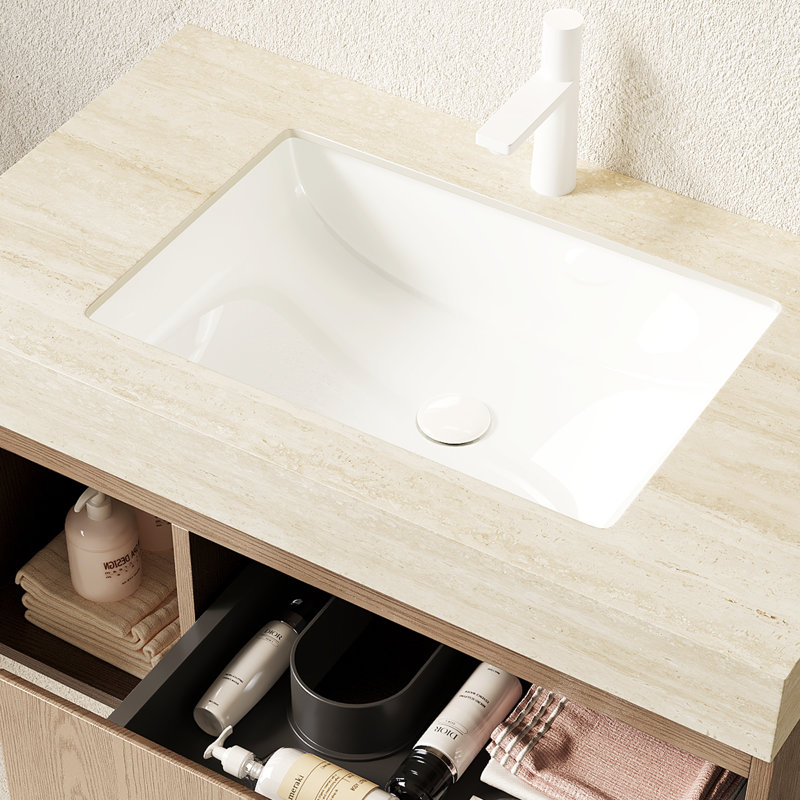 Meuble-lavabo de salle de bain de luxe moderne en pierre frittée Mid-Century
