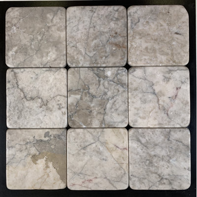 4" x 4" Tumbled Beijing Blue Marble Wall & Floor Tile