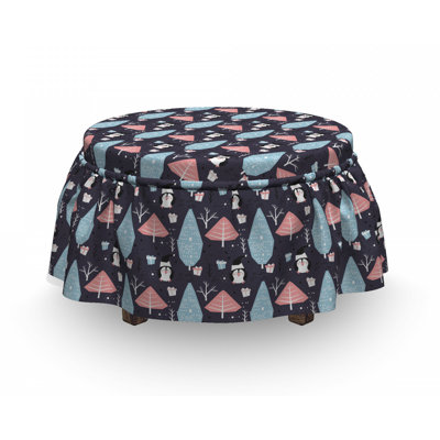 Housse pour repose-pieds penguins trees trees