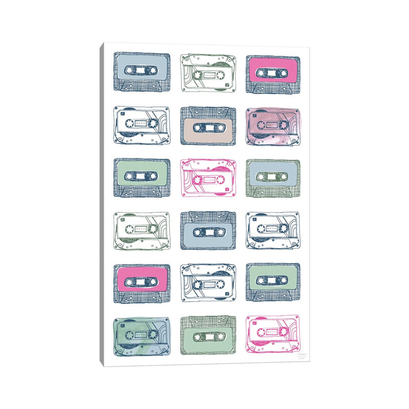 Cassettes - Print on Canvas, Wrapped Canvas, 101.6cm H x 66.04cm W x 3.81cm D