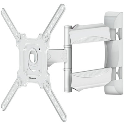 Onkron Full Motion Tv Wall Mount For 32 - 65 Inch Tvs Up To 77 Lbs, Universal Adjustable Tv Mount Swivel And Tilt, Vesa 100x100 - 400x400, Extending Television Wall Mount Corner Bracket White