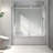 6076 Brushed Nickel Shower Door - With Adjustable , 70Mm 304 Stainless Steel Pulleys, Nano Easy Clean, Membrane, 5/16'' Tempered Glass, Bathroom, American Minimalist Design One Fixed & Shiftable-124961288