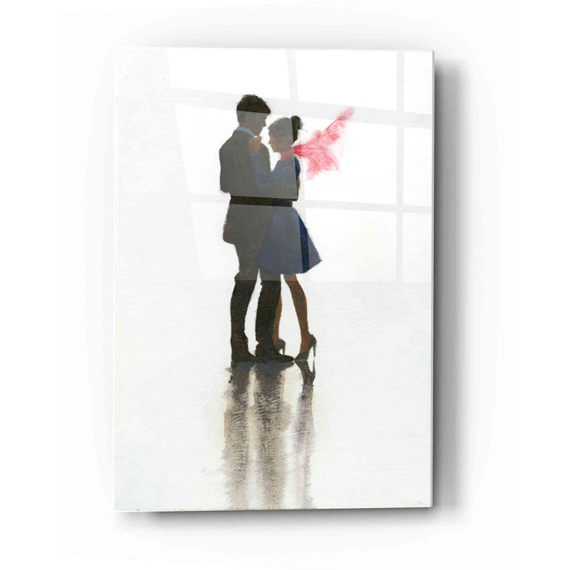 «The Embrace II» par Marco Fabiano, art mural en verre acrylique, H 24 po x l 16 po