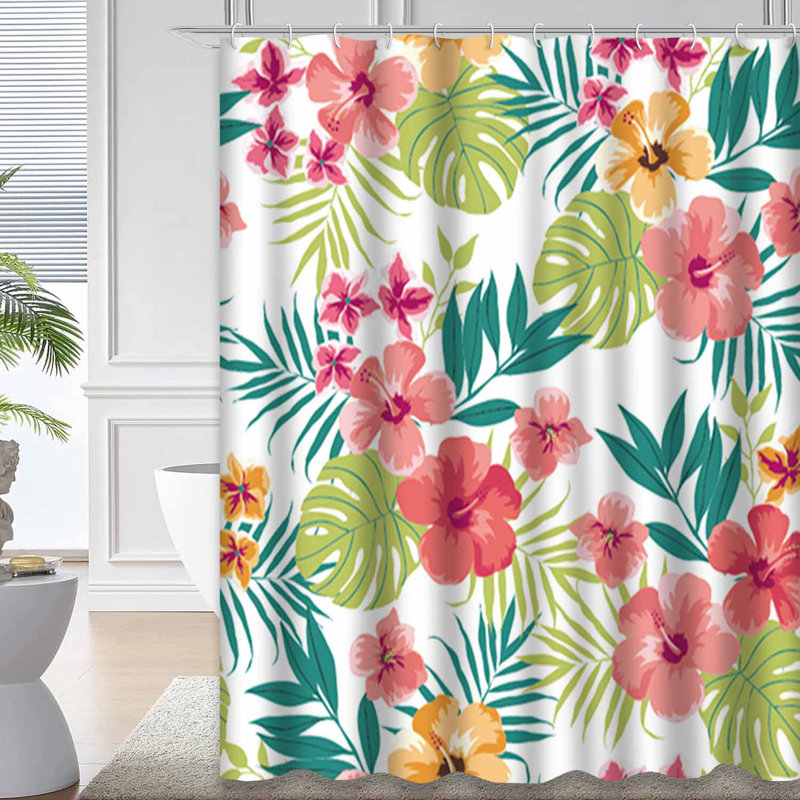 Rideau de douche Hawaiian Hibiscus, L 72 po x l 72 po