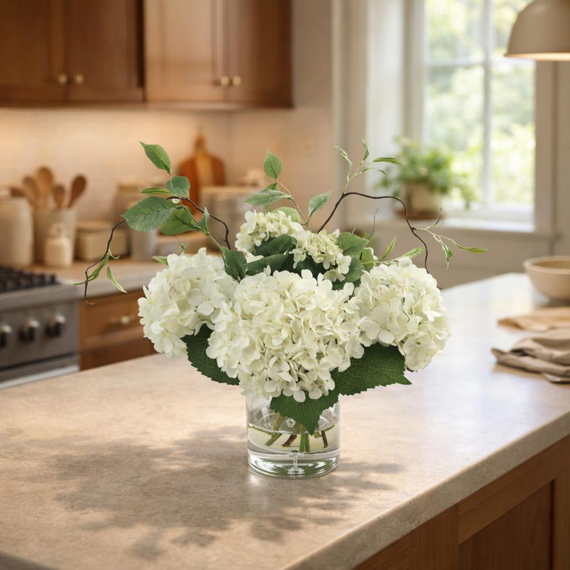 Izora Polysilk Hydrangea Arrangement in Vase