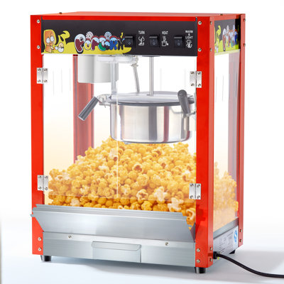 Commercial Popcorn Machine, 10 Oz Kettle, 1300w Countertop Popcorn Maker For 60 Cups Per Batch, Movie Theater Popcorn Popper With 3-switch Control, 2 Scoops 1 Cup