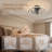 20" Geometric Molecular Caged Flush Mount Ceiling Fan with LED Light and Remote