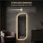 65" x 21" LED Full Length Wall Mirror, Irregular Shape Design, 3-Color Dimmable Lighting, 0.2in Copper-Free Silver Glass, Motion Sensor Auto-Off, Memory Function, Hardwired or Plug-in