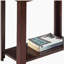Table d'appoint décorative en bois de cerisier foncé de 24 pouces de hauteur