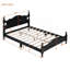 Cadre de lit plateforme en bois pleine grandeur style chambre à coucher avec support à lattes en bois sans sommier noir profond