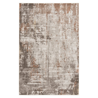 17 Stories Lummus Brown/Orange Abstract Indoor Polypropylene/Polyester Area Rug