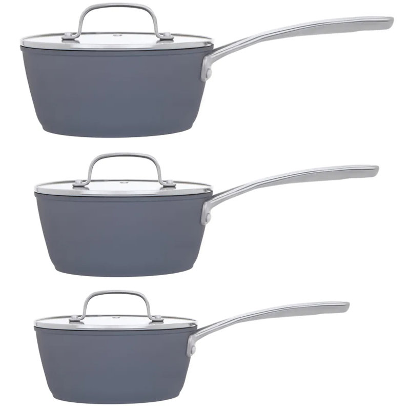 6.02L Aluminum Saucepan Set, Slate