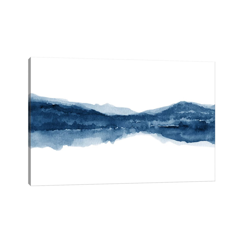 Watercolor Landscape X - Navy Blue by Nouveau Prints - Painting on Canvas, 45.72cm H x 66.04cm W x 1.91cm D, Wrapped Canvas