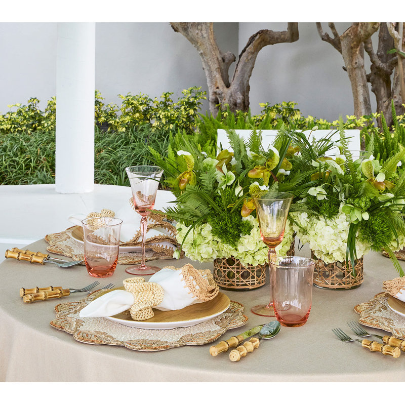 Winding Vines Placemat, Ivory/Natural/Gold