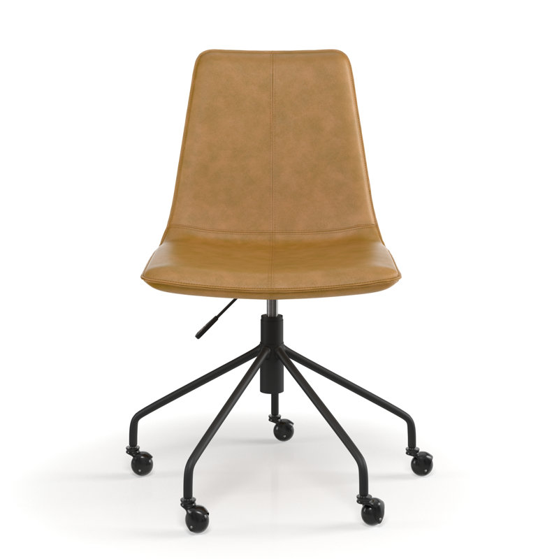 Chaise de bureau Aspen, Cuir végane brun clair