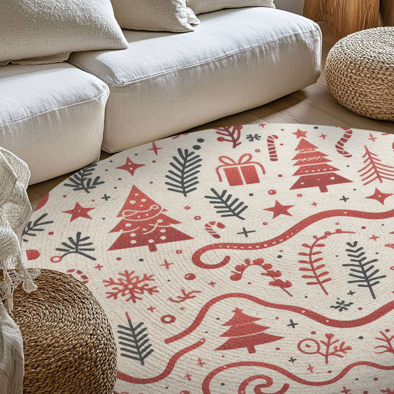 Tapis tressé à paillettes scintillantes, Rond 5 pi