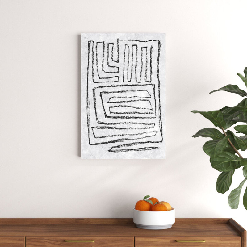 Noir et blanc Runes II, H 30 po x l 20 po