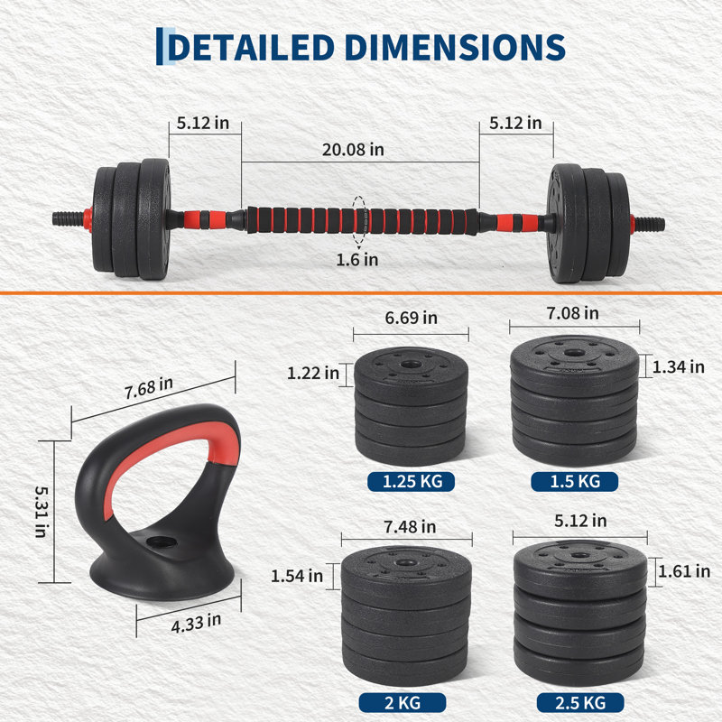Adjustable Dumbbell Set 44lb 55lb 66lb with Connector，Home Gym Fitness Equipment