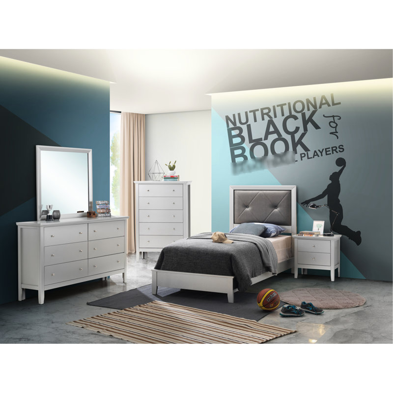 Lit simple transitionnel en champagne argenté élégant - solide et cadre, H 52 po x l 43 po x P 80 po pour un ajustement confortable, rehausse le décor, permet un assemblage rapide, permet une stabilité de fabrication de taille élégante, un repos confortable, des allumettes