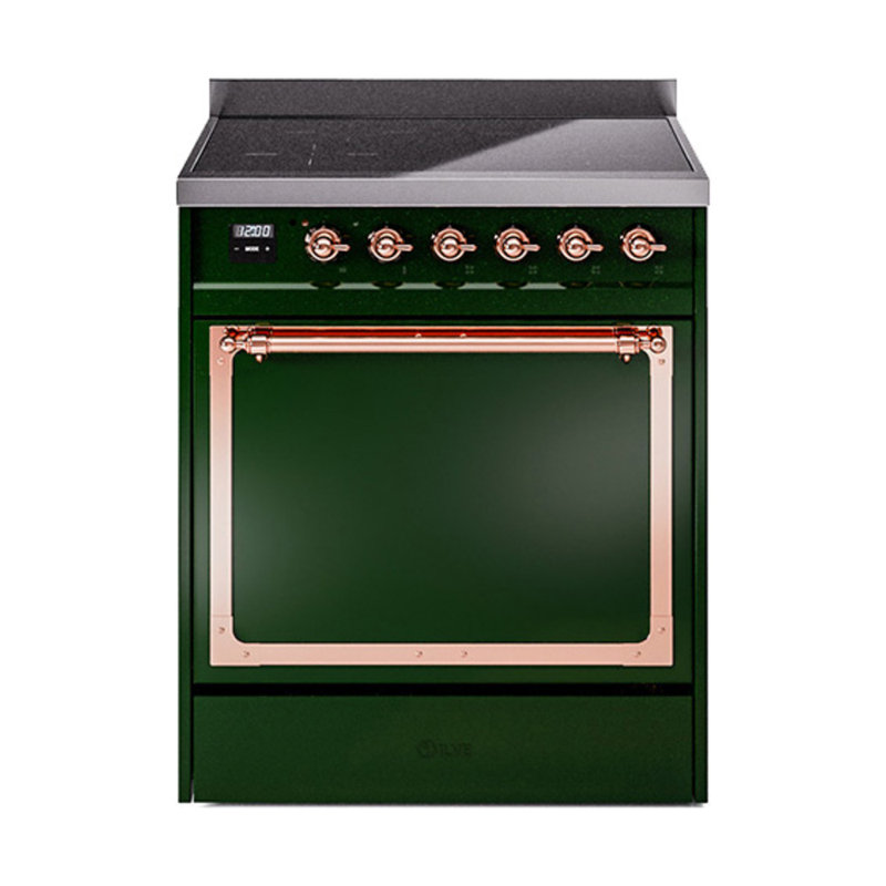 ILVE Nostalgie II Noblesse 30 in Induction Range, Emerald Green/Copper